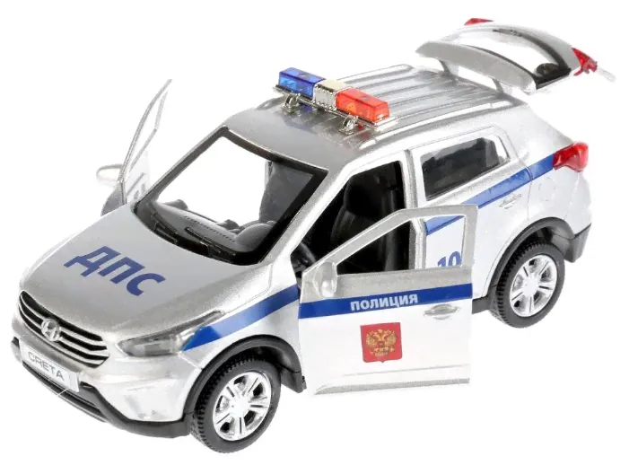 Внедорожник ТЕХНОПАРК Hyundai Creta Полиция (CRETA-P-SL) 12 см серый/синий