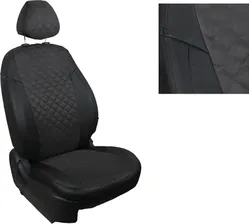 Чехлы Seintex (алькантара) на сидения (2/3) для Hyundai Creta II 2021-2024 Черный ромб. Артикул 96678